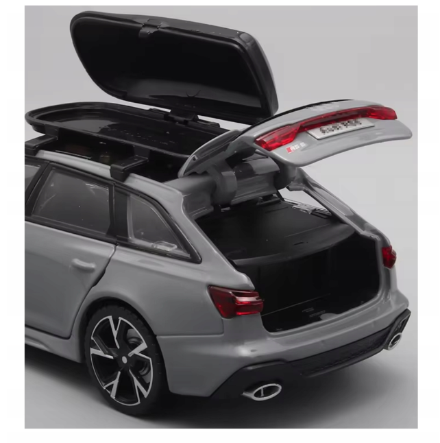 MODEL AUDI RS6 1:32 OTWIERANE DRZWI + ŚWIATŁA + DŹWIĘK + BATERIE W ZESTAWIE