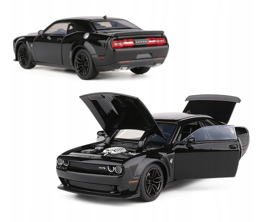 Model DODGE CHALLENGER 1:32 METALOWY | ŚWIATŁA LED, DŹWIĘK, NAPĘD, BATERIE